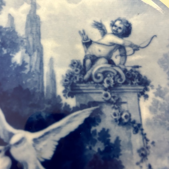 KAISER PLATE ANNIVERSARY VINTAGE 1972 WHITE DOVES FIRST ISSUE BLUE CUPID & DOVES - Picture 7 of 9